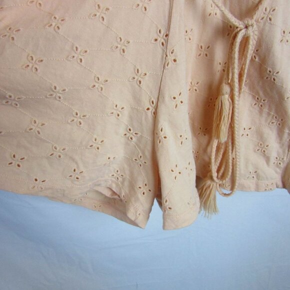 Asos Design Light Orange Floral Embroidered Laser Cut Romper Women's 0 - Picture 5 of 8